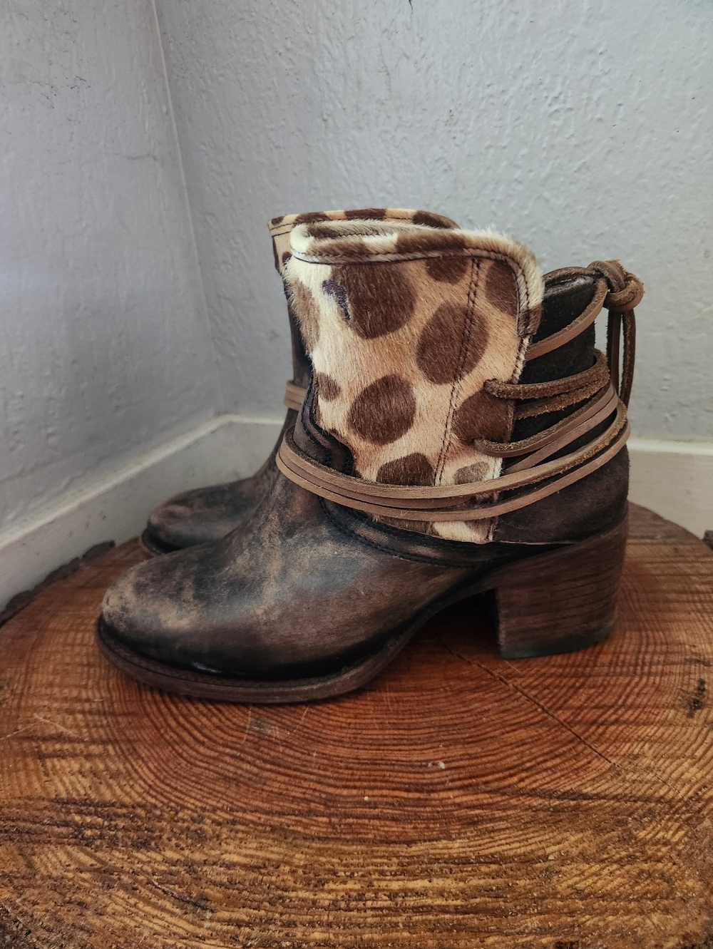Freebird Casey Leopard Boots - Brown Size 7 - Picture 2 of 9